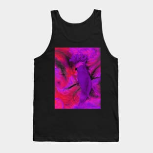 VIBRANT PURPLE RED CORAL PARROT COCKATOO POSTER PALM TROPICAL PRINT Tank Top